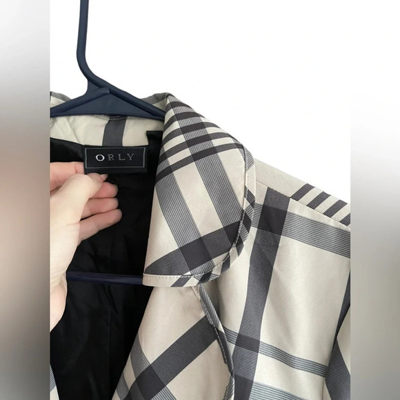 ORLY Front Buttons Like Burberry Pattern Style Blazer Size Large - Picture 8 of 12